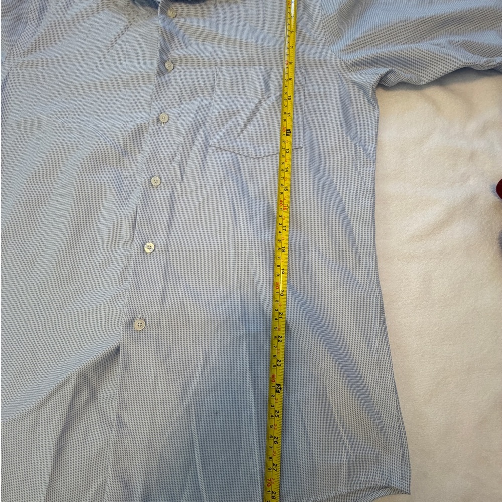 Andrew Fezza Pale Blue Micro-Check Button-Up Dress Shirt - Picture 6 of 8
